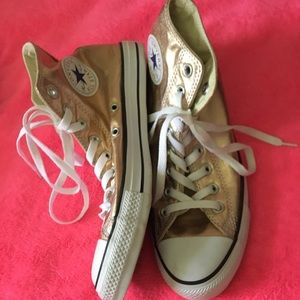 High top rose gold converse